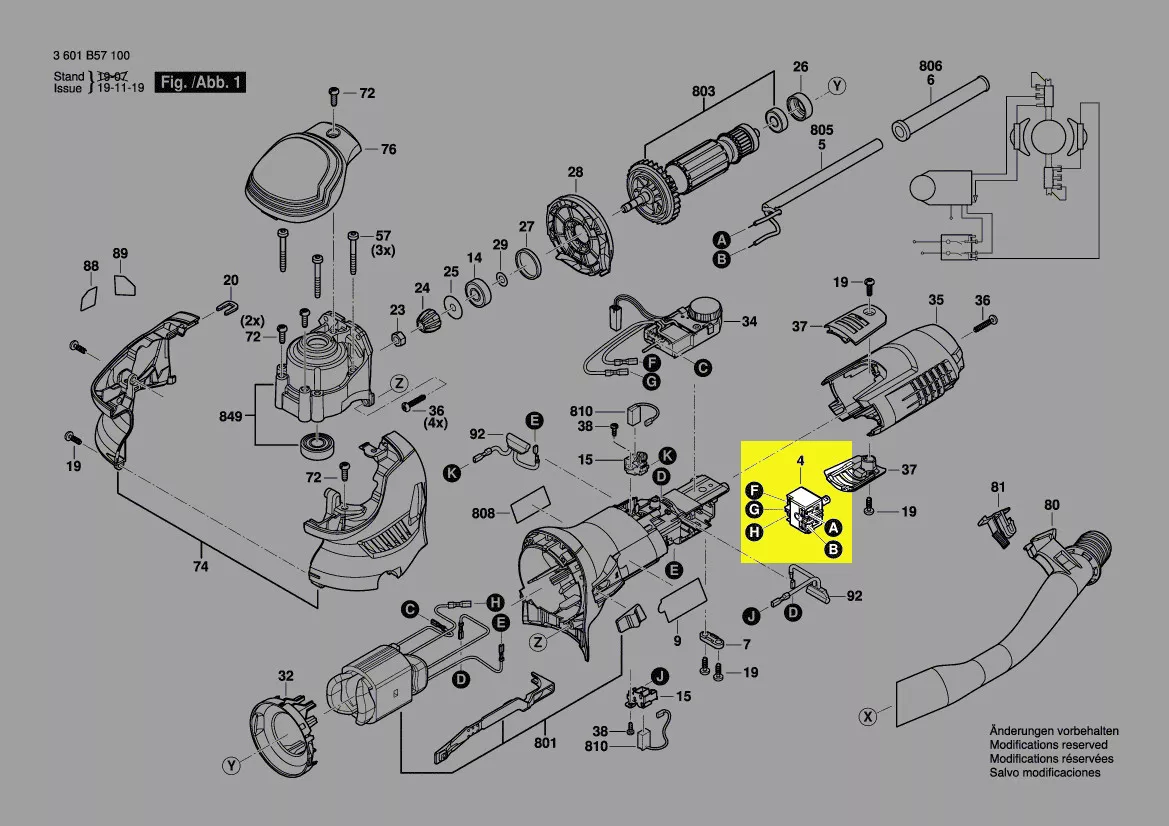 Interrupteur marche arrêt réf. 2 607 200 700 Bosch